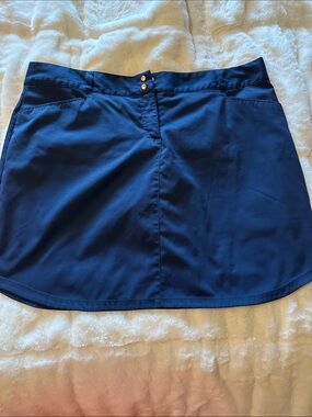 Adidas Navy Athletic Skort with Front Button and Rose Gold Detail